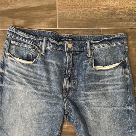 Lucky Brand Blue Straight Jeans with Distressed Finish - Picture 2 of 11